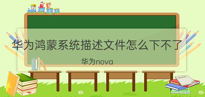 华为鸿蒙系统描述文件怎么下不了 华为nova 3e如何升鸿蒙系统？